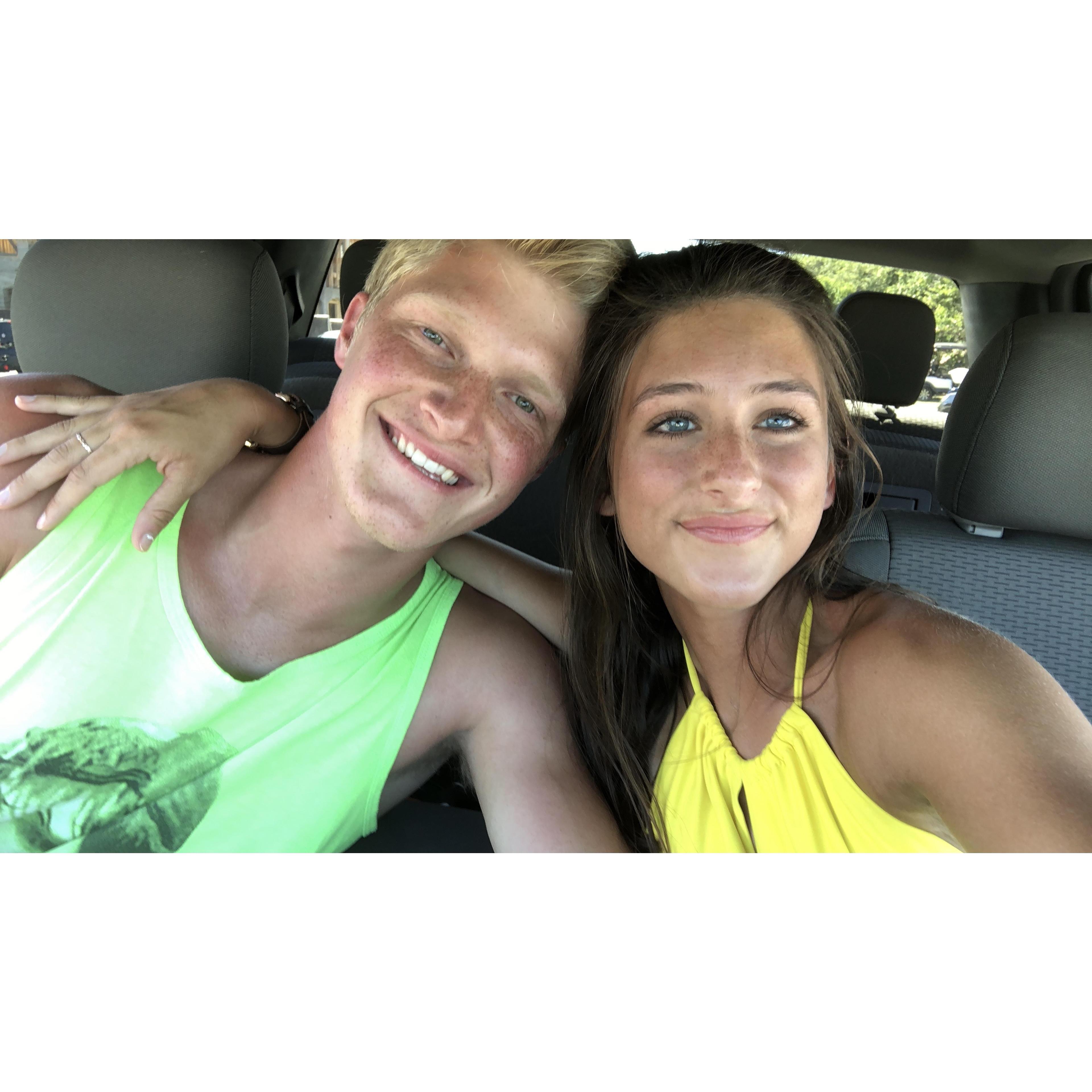 About to go kayaking! One of our favorite things to do together.