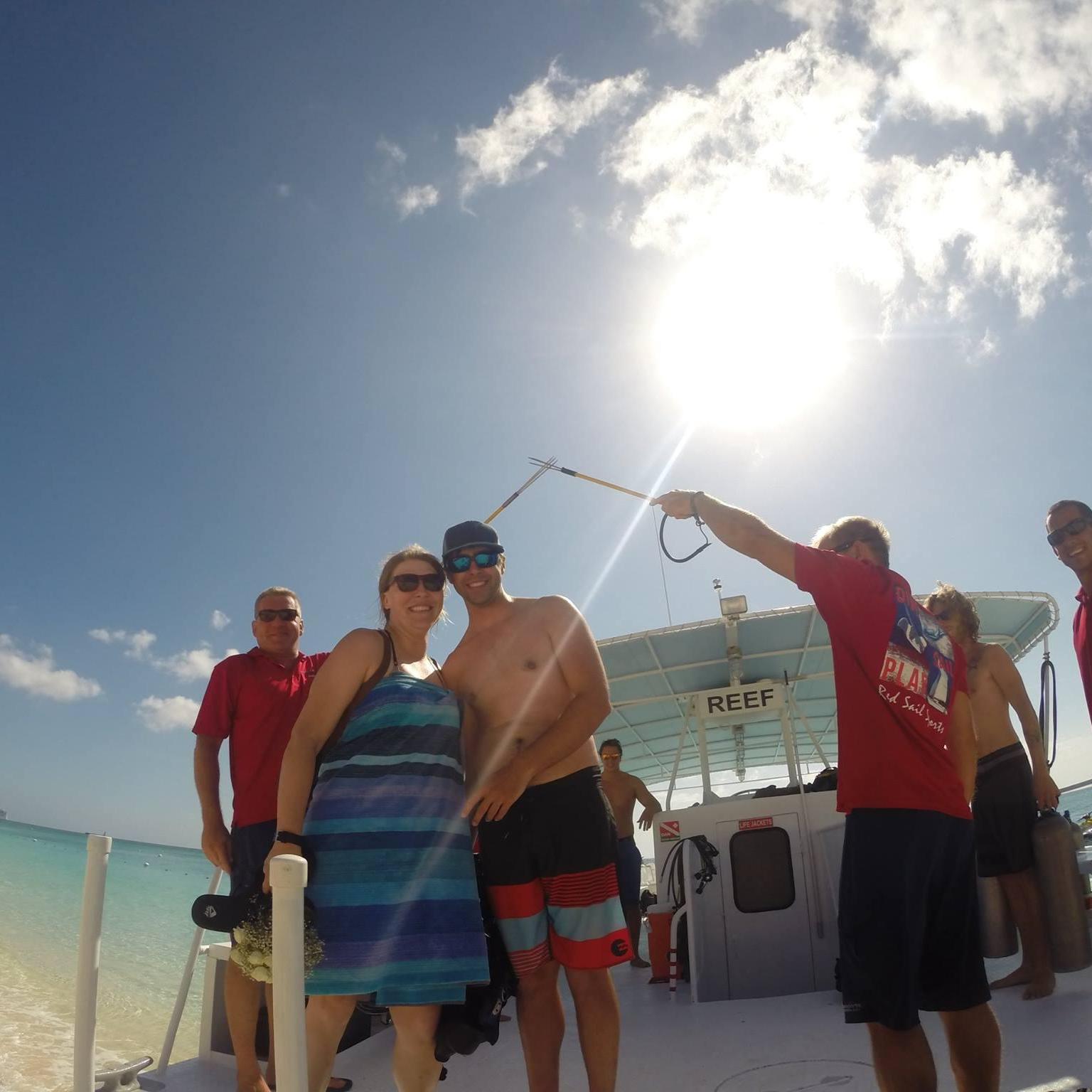 Amazing boat crew that were "in" on the surprise and helped everything go perfect!