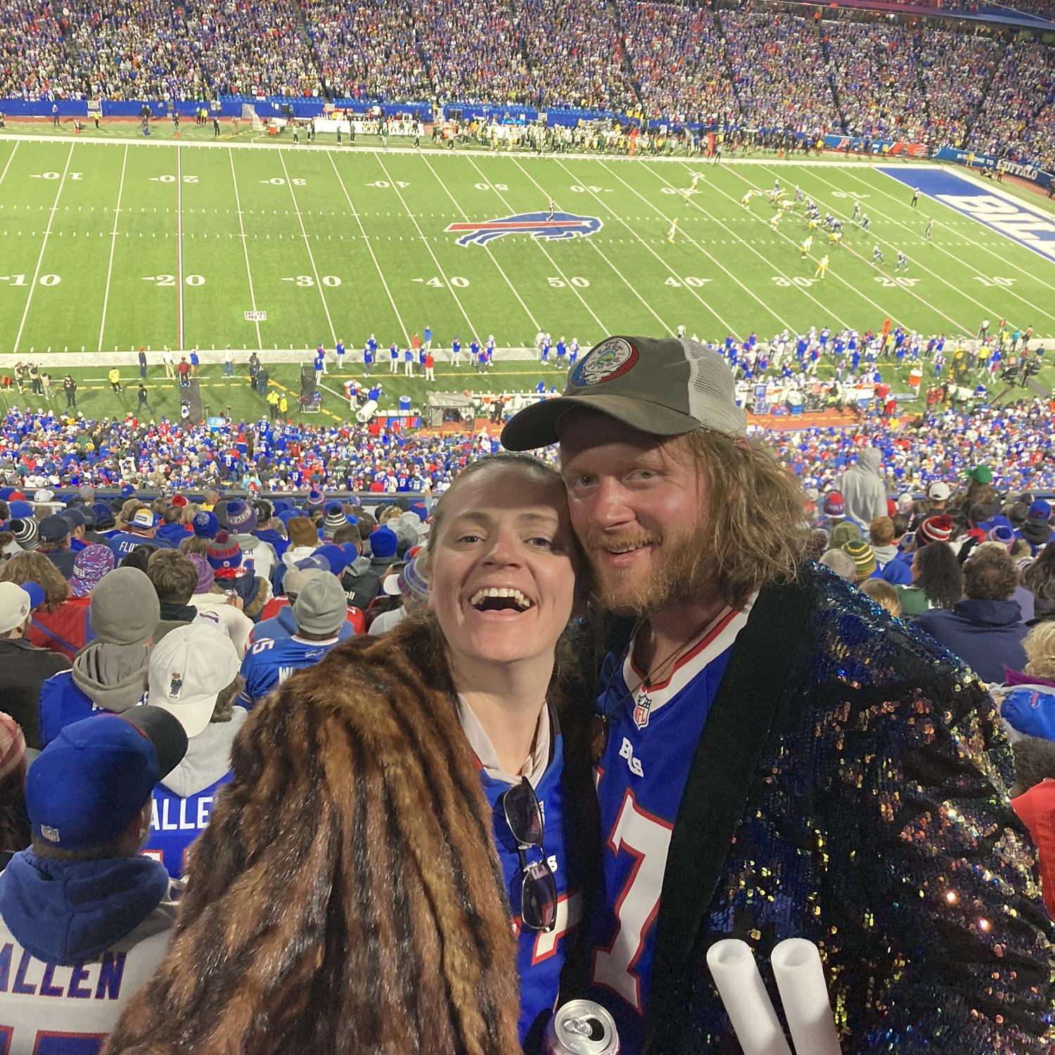 Go Bills! Johnny had his interests in the MBL. Nadine got him watching Bills games and quickly Johnny was intrigued by Josh Allen. After attending a home game, he was officially a Bills fan. Go Bills!