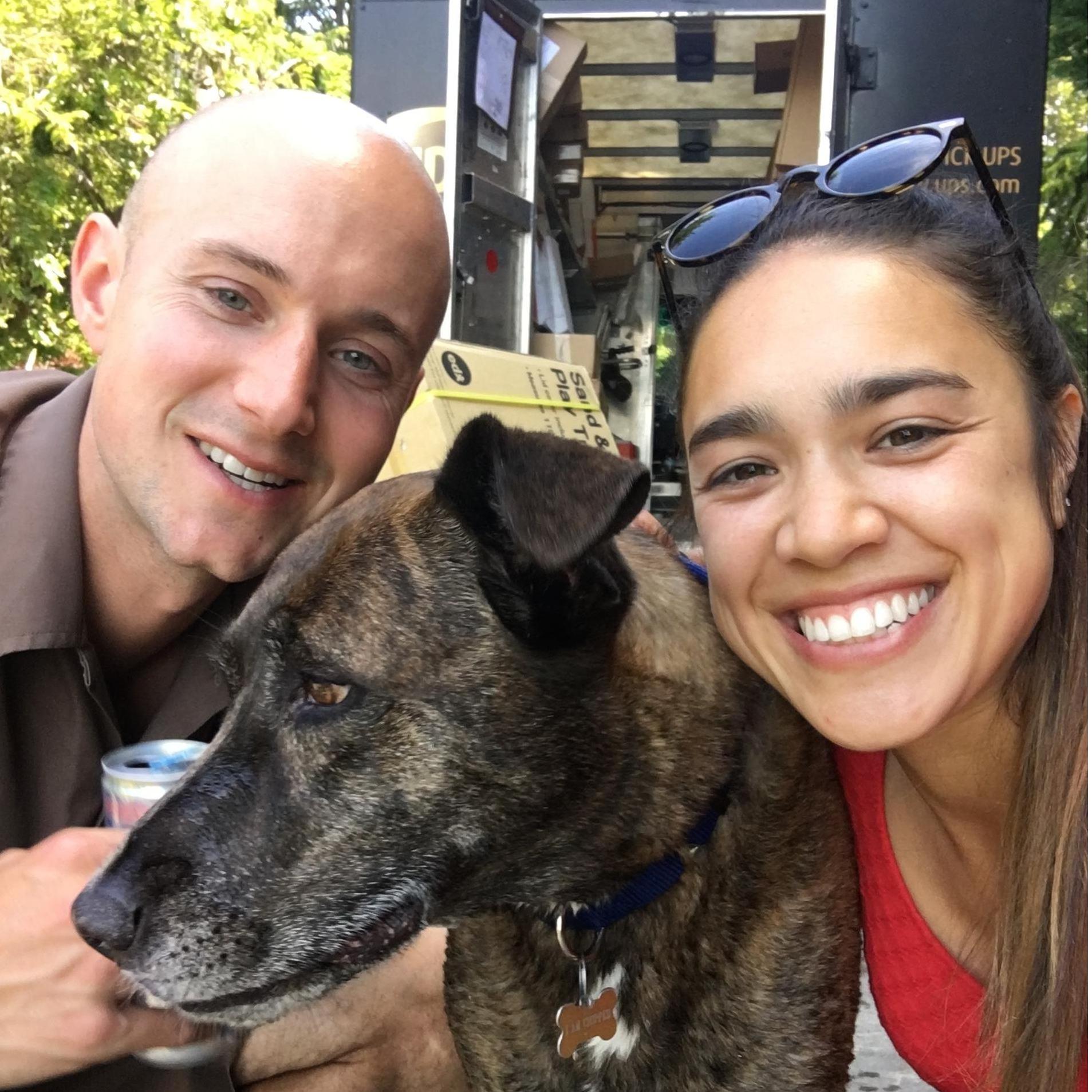 When they can, Anna and Logan like to visit Nate during his lunch break on his UPS route