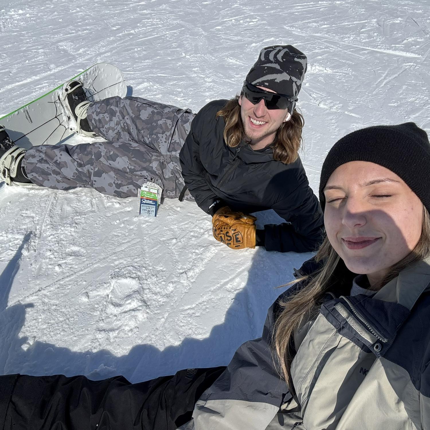Blakeley’s first time snowboarding