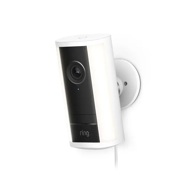 Ring Spotlight Cam Pro 2nd Gen, Plug-In Retinal 4K for Ultra-Clear video, 10x Enhanced Zoom, 2 LED Spotlights to Illuminate Key Outdoor Areas - White