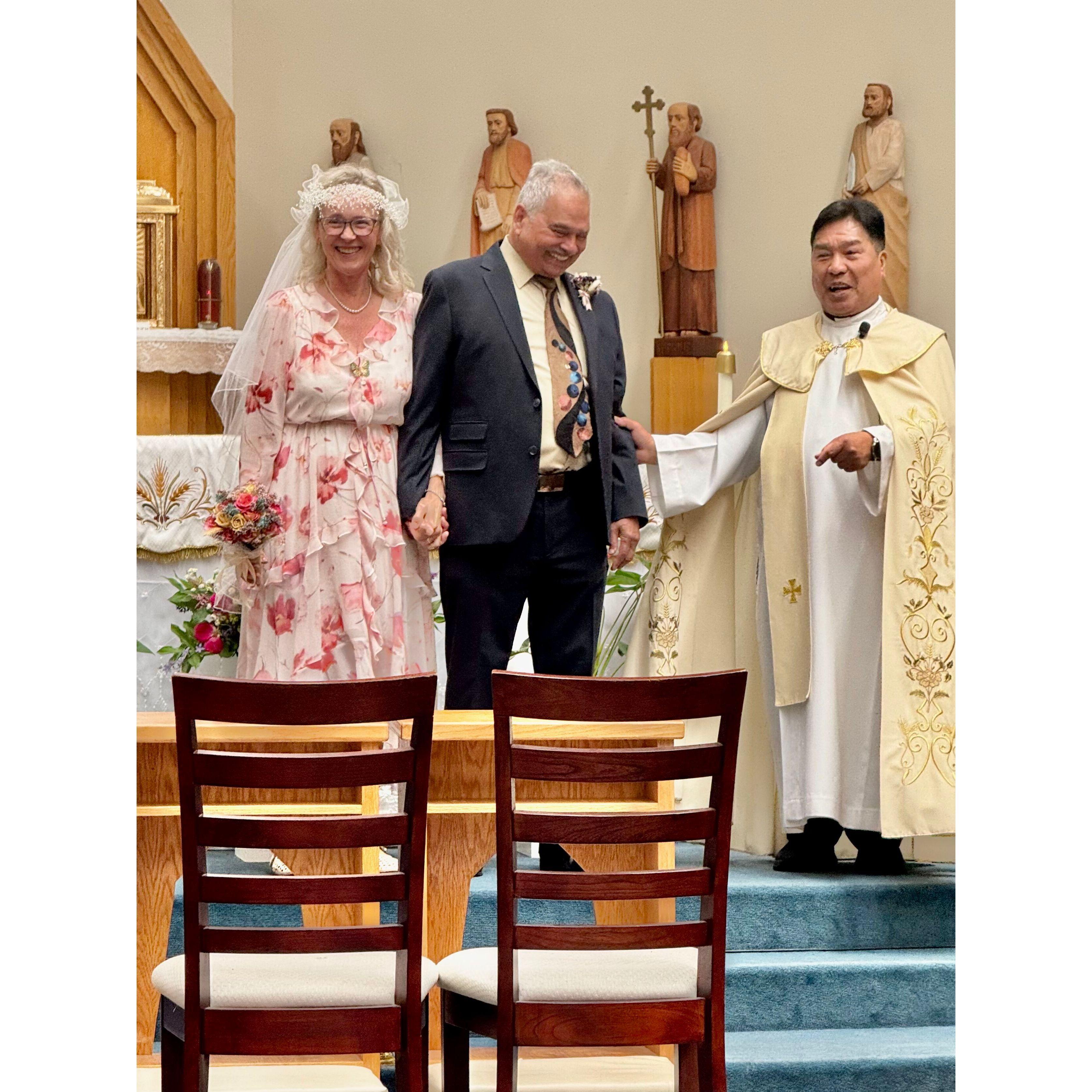 Ready to walk down the aisle as husband and wife.