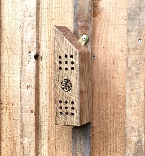 Etsy- Bee Hotel Made of Reclaimed Oak