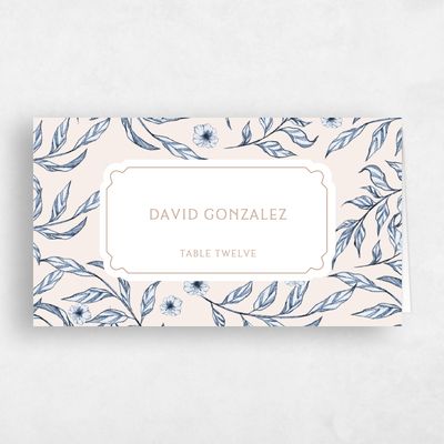 Linen, Beige Wedding Place Card - Brenton