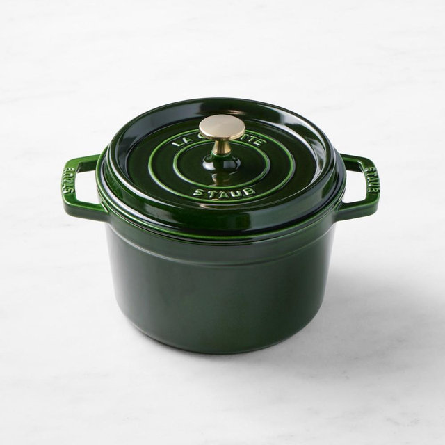 Staub Enameled Cast Iron Deep Oven, 3-Qt., Basil with Gold Knob