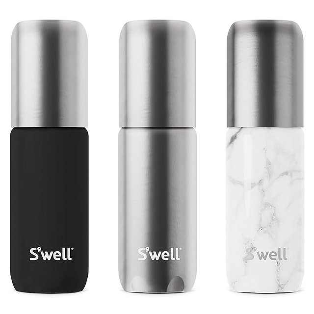 S'well 3.4oz Travel Bottle Set - Includes 3 Lightweight & Recyclable Aluminum Bottles - Leak-Proof Pumps Are Suitable for a Range of Liquid Soaps, Lotions, Sanitizers & More - TSA Carry-On Approved