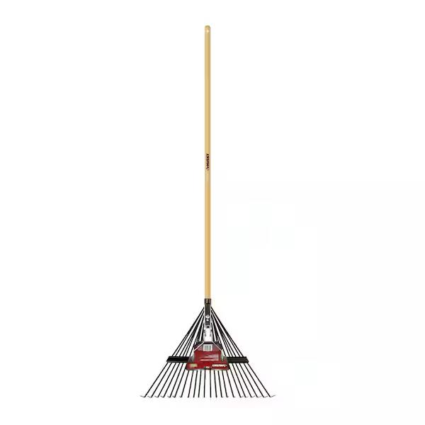 Husky 53 in. Long Wood Handle 22 in. Steel Leaf Rake