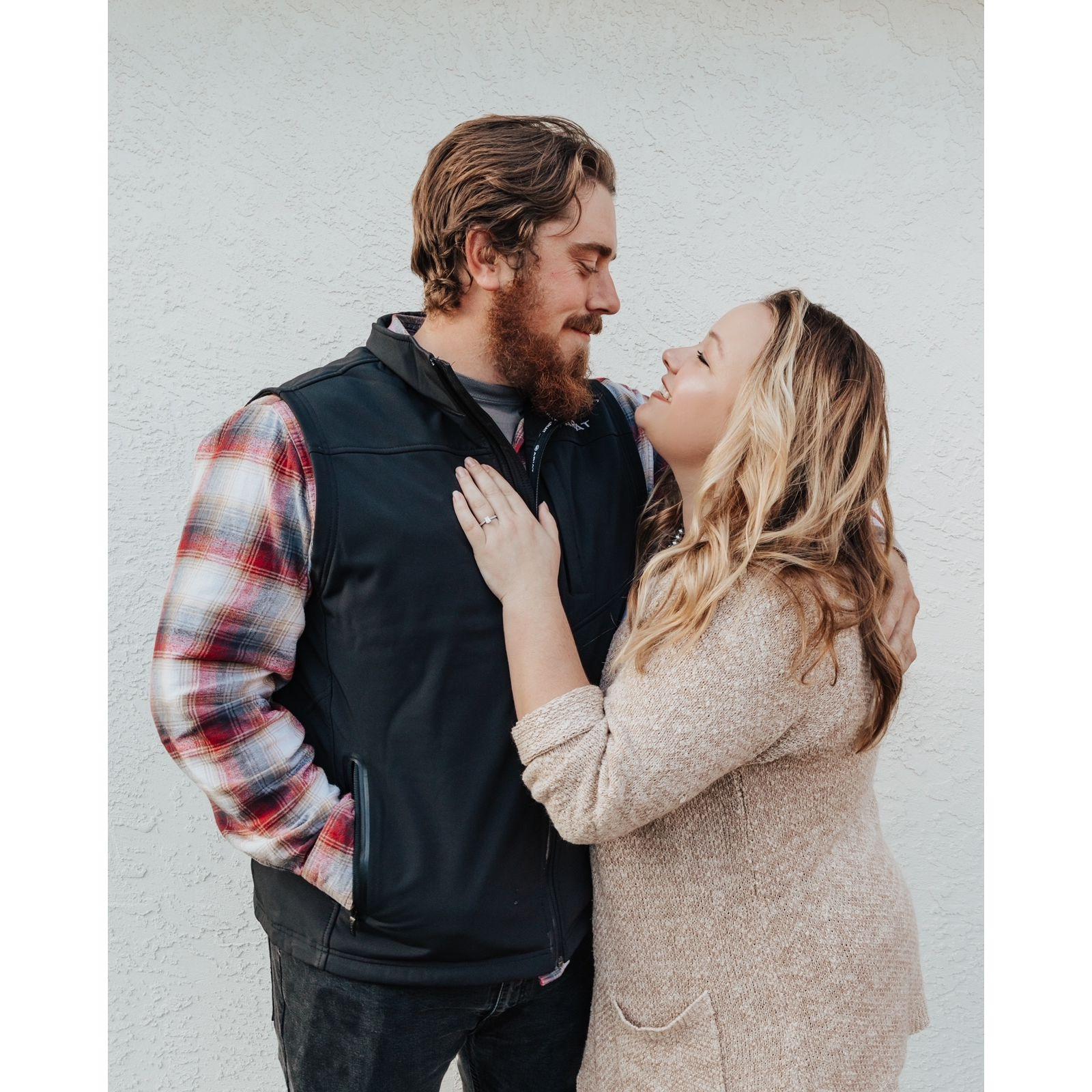 November, 2020 - the day they got engaged! Brandon proposed at a joint birthday party for Brandy and her sister, Sherri.