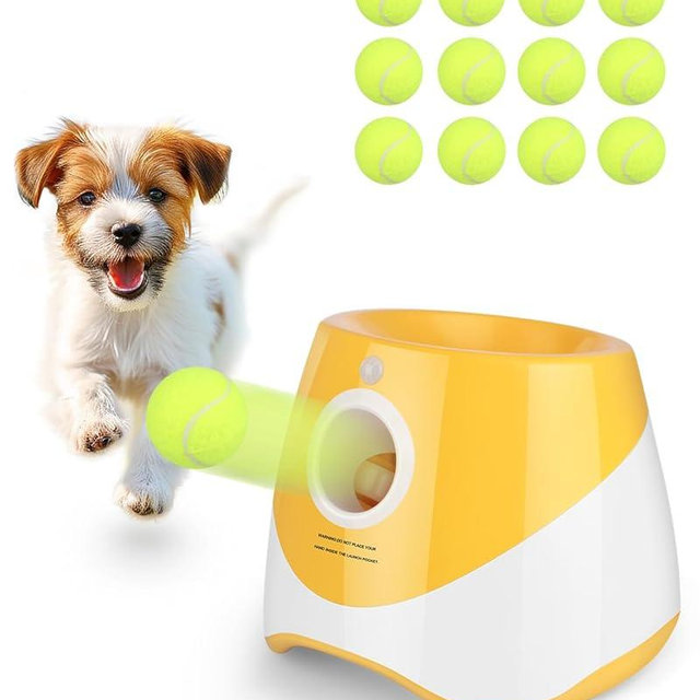 Automatic Ball Launcher For Dogs，Ball Launcher For Dogs With 12 Tennis Ball， Dog Ball Thrower Launcher,Ball Launcher For Large Dogs,Tennis Ball Launcher For Small Dogs,Self Throwing Ball Machine