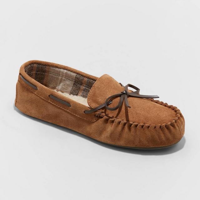 Men's Topher Moccasin Leather Slippers - Goodfellow & Co™ Dark Chestnut 9