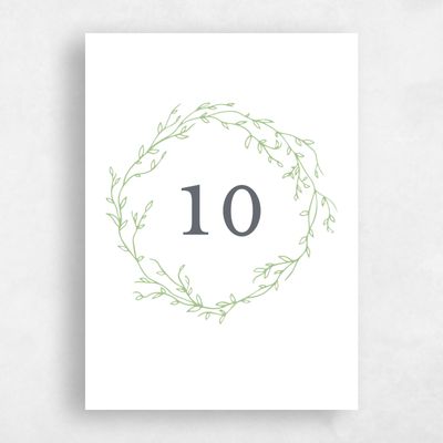 White Wedding Table Number - Normandy
