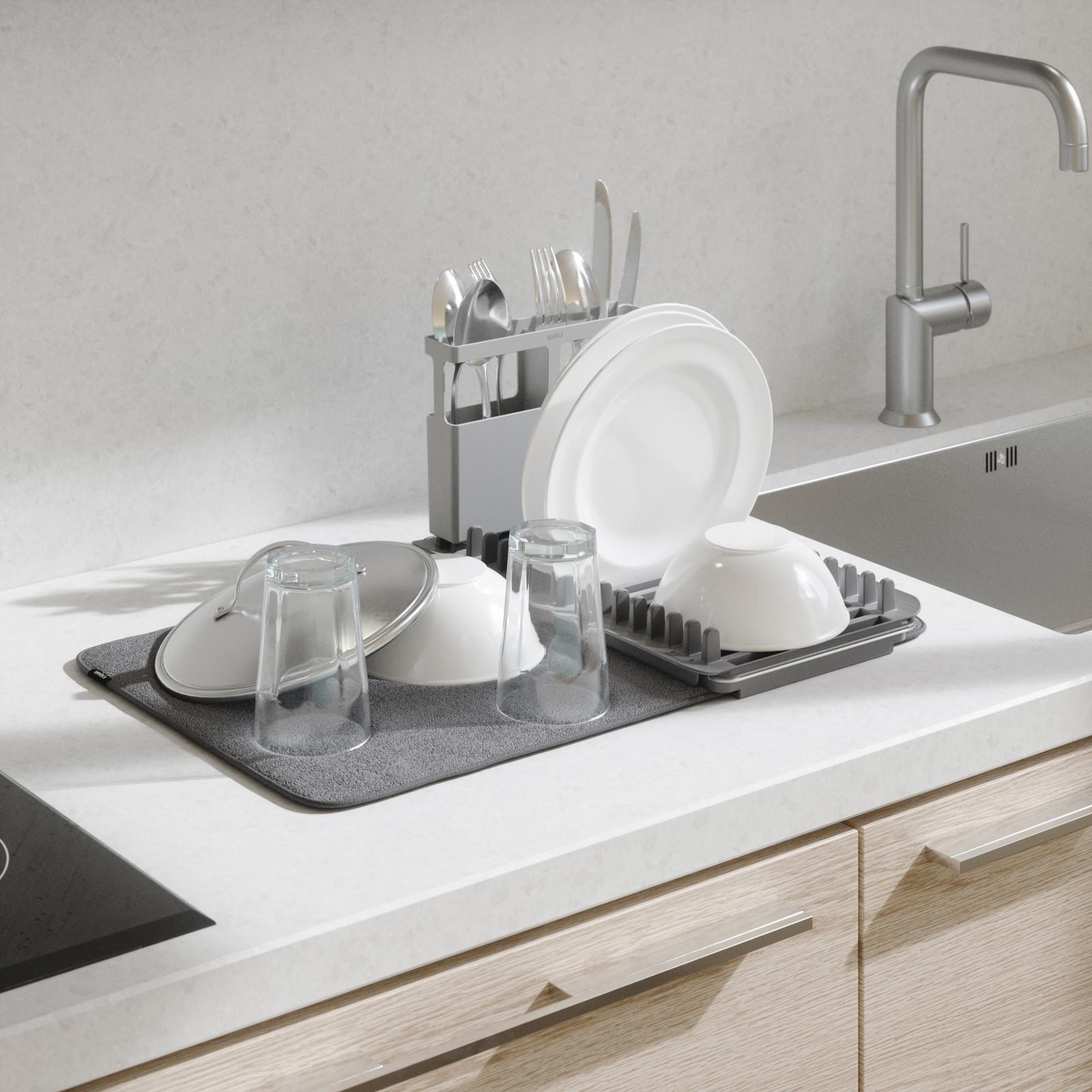 Umbra UDry Over The Sink Dish Rack with Dry Mat