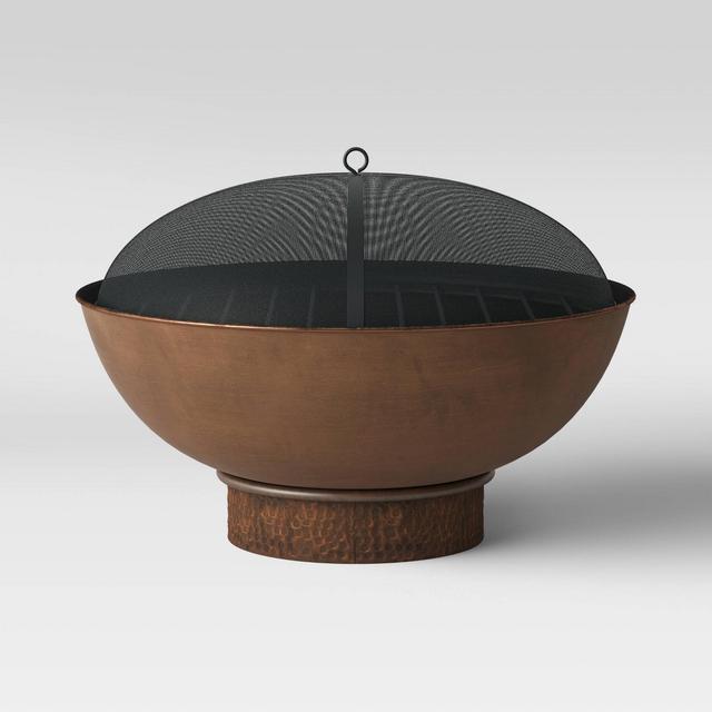 30" Round Steel Wood Burning Outdoor Fireplace - Gray - Smith & Hawken™