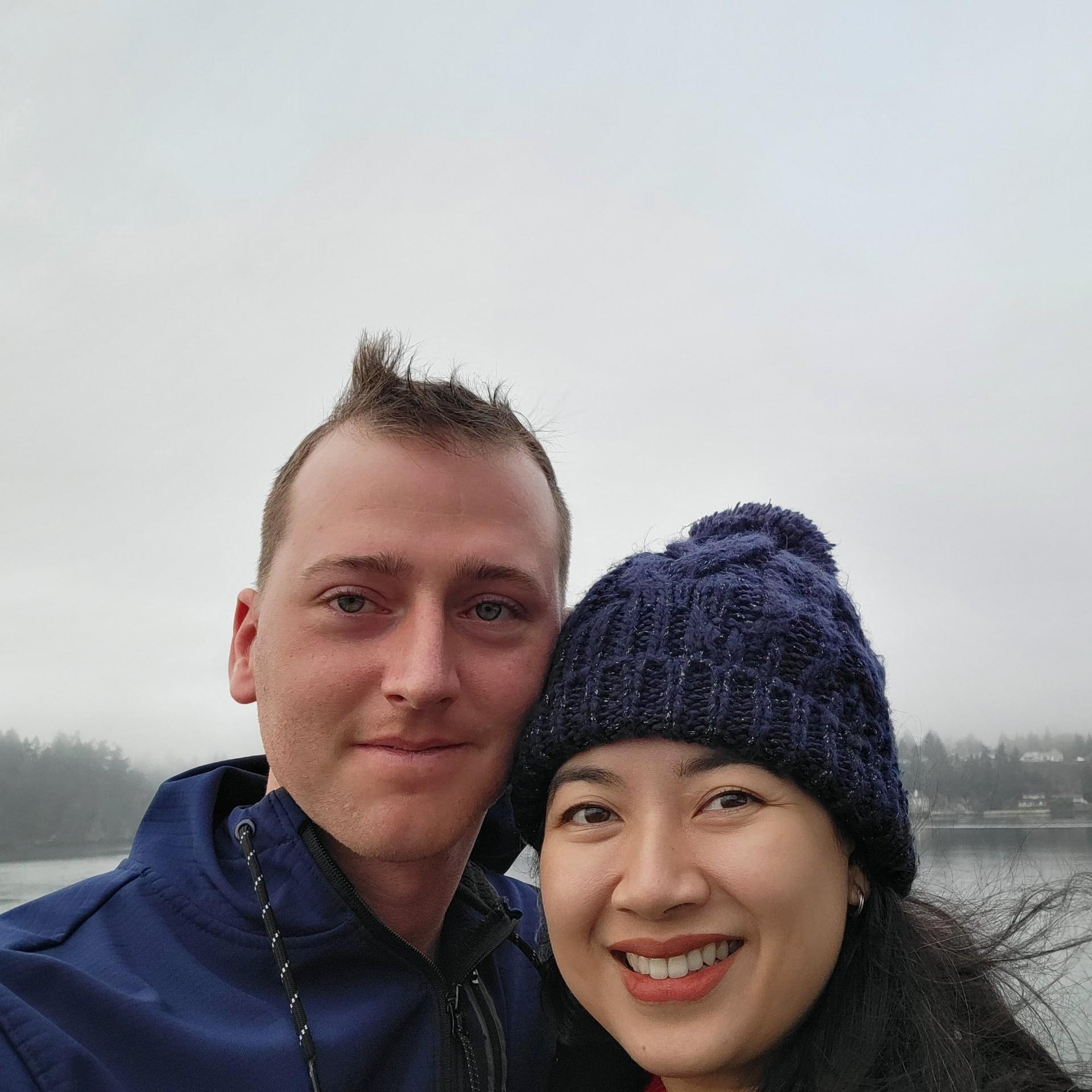 The windy ferry picture at the beginning of our relationship.