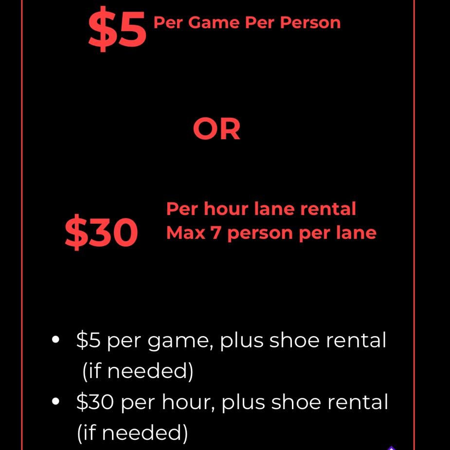 Attractions cont: Bowling pricing