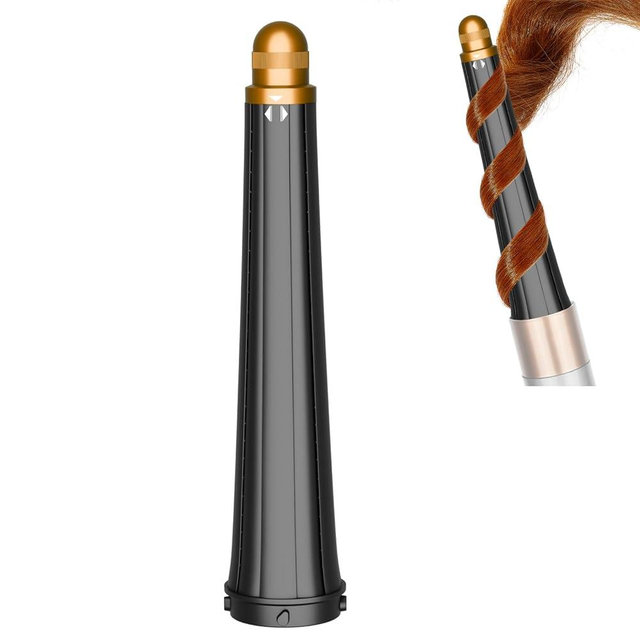 ZEPHBLOW Hair Long Conical Barrel for Dyson Airwrap, 0.78-1.4Inch/ 20-36mm Conical Long Curling Barrels Compatible with Airwrap HS01/05/08, Self-Curling Hair Roller Curlers Attachment, Gold
