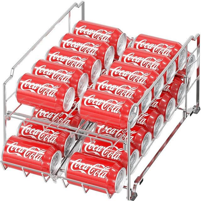 Simple Houseware Dual Row Front Loading Can Dispenser, Chrome