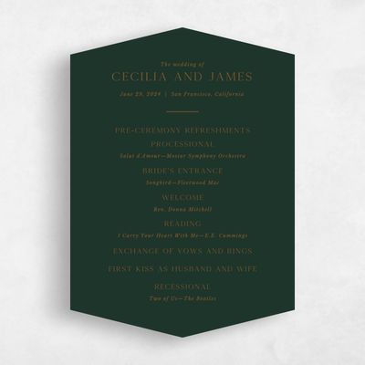 Green Diamond Wedding Program - Colfax