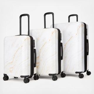 Gold Marble 3-Piece Luggage Set