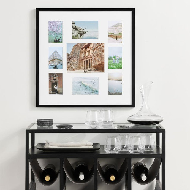 Wood Gallery Frame, 25"x25" (5 Multi, 9 Multi Opening) - Black
