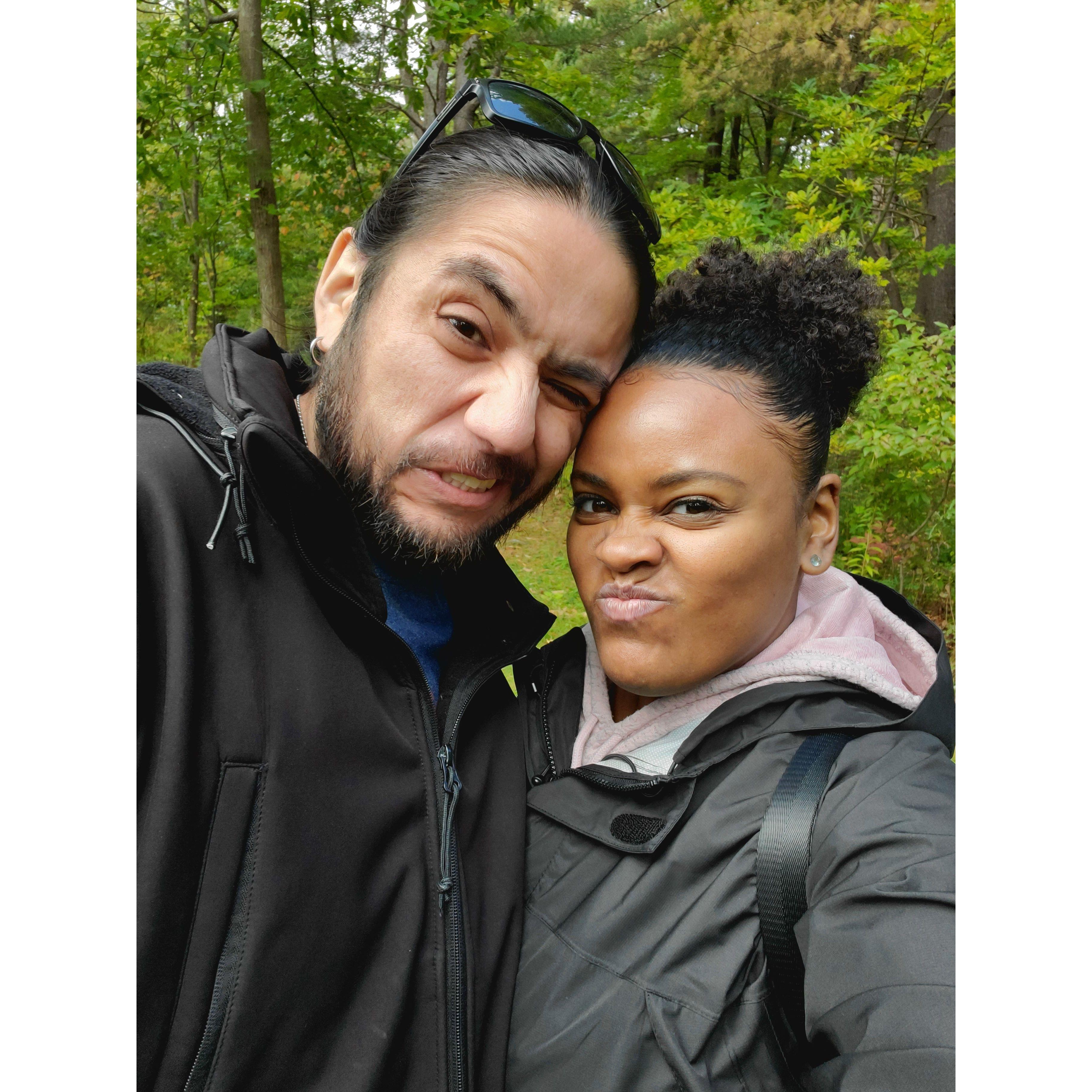 Hiking and being silly