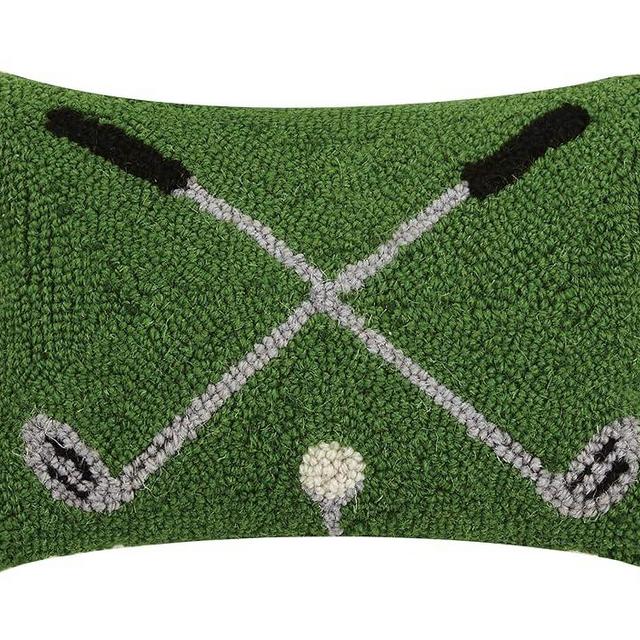 Peking Handicraft 30JES1455C12OB Cross Golf Clubs Hook Pillow, 12-inch Long, Wool and Cotton