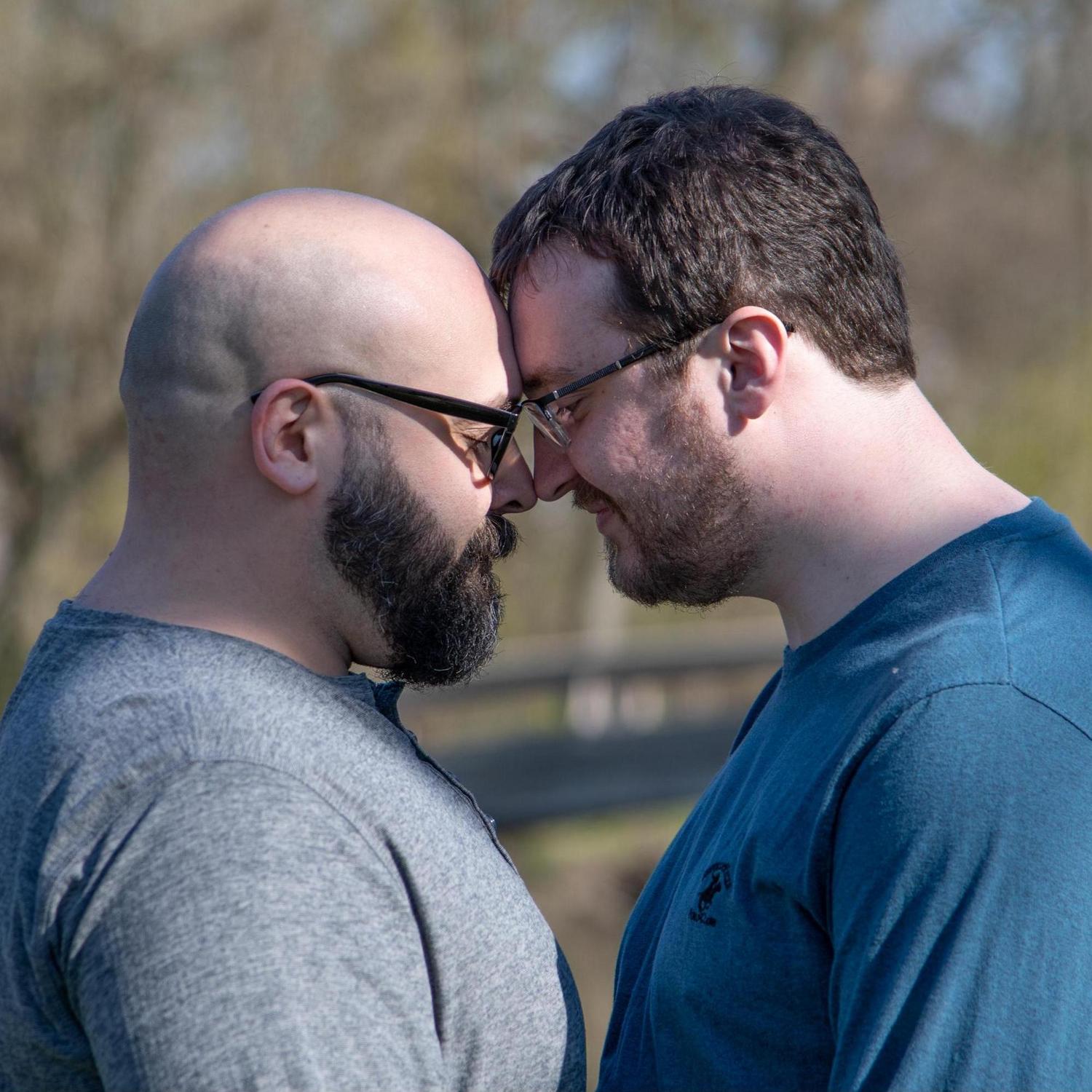 Eskimo kissing at Warrenville Grove Forest Preserve