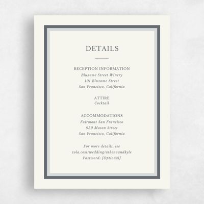 Grey Bordered Wedding Enclosure - Weyers