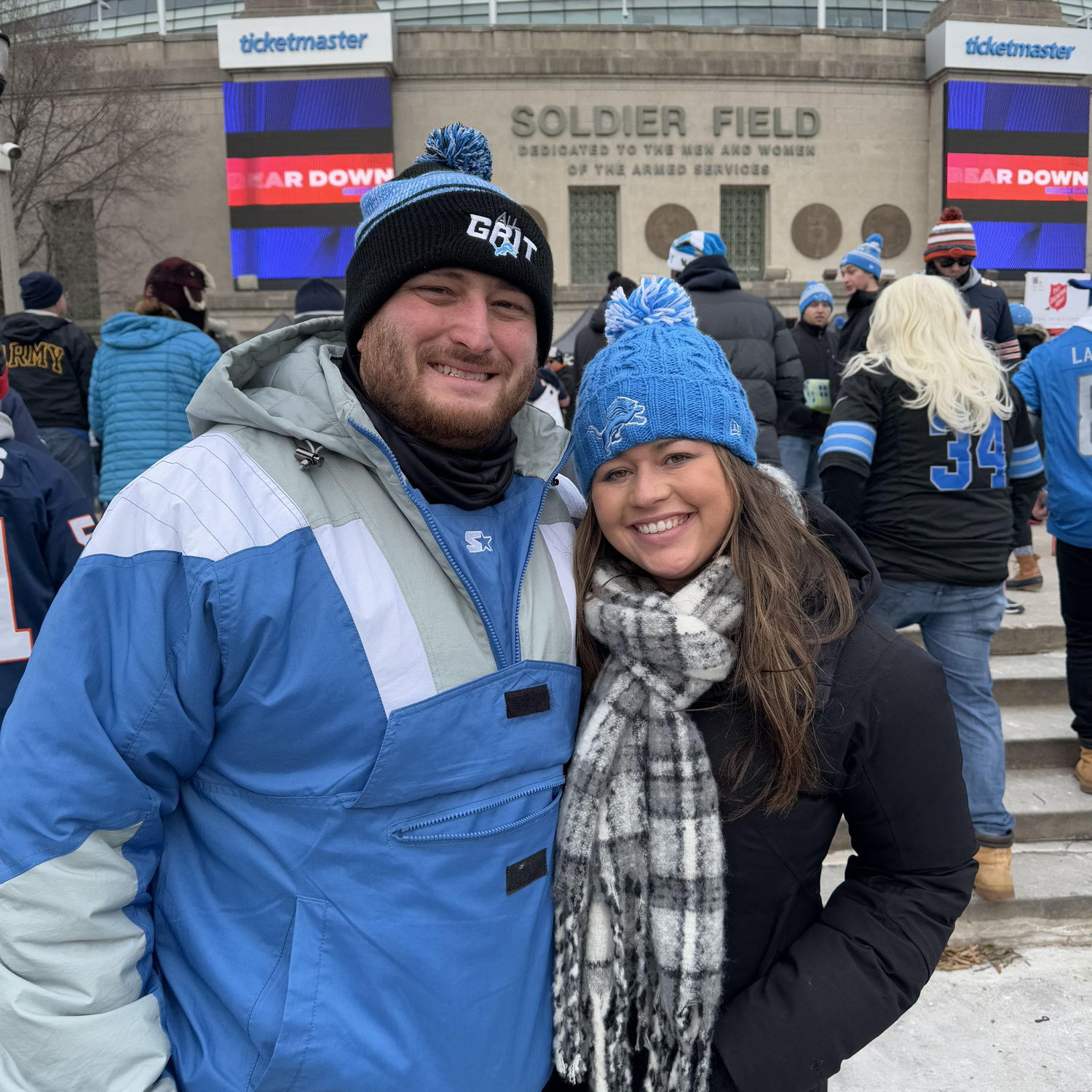 Lions vs Bears in Chicago on our engagement weekend!