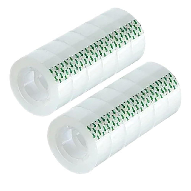 MJUNM 12 Rolls Transparent Tape Refills Rolls 3/4-Inch x 1000 inch, 1 inch Core, Clear Gift Wrapping Tape Refill Roll for Office, Home, School