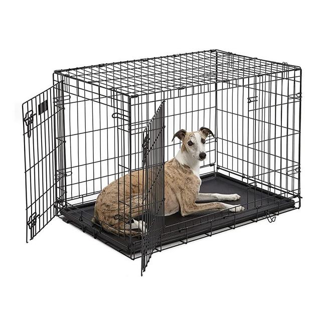 MidWest Homes for Pets Dog Crate | iCrate Single Door & Double Door Folding Metal Dog Crates | Fully Equipped