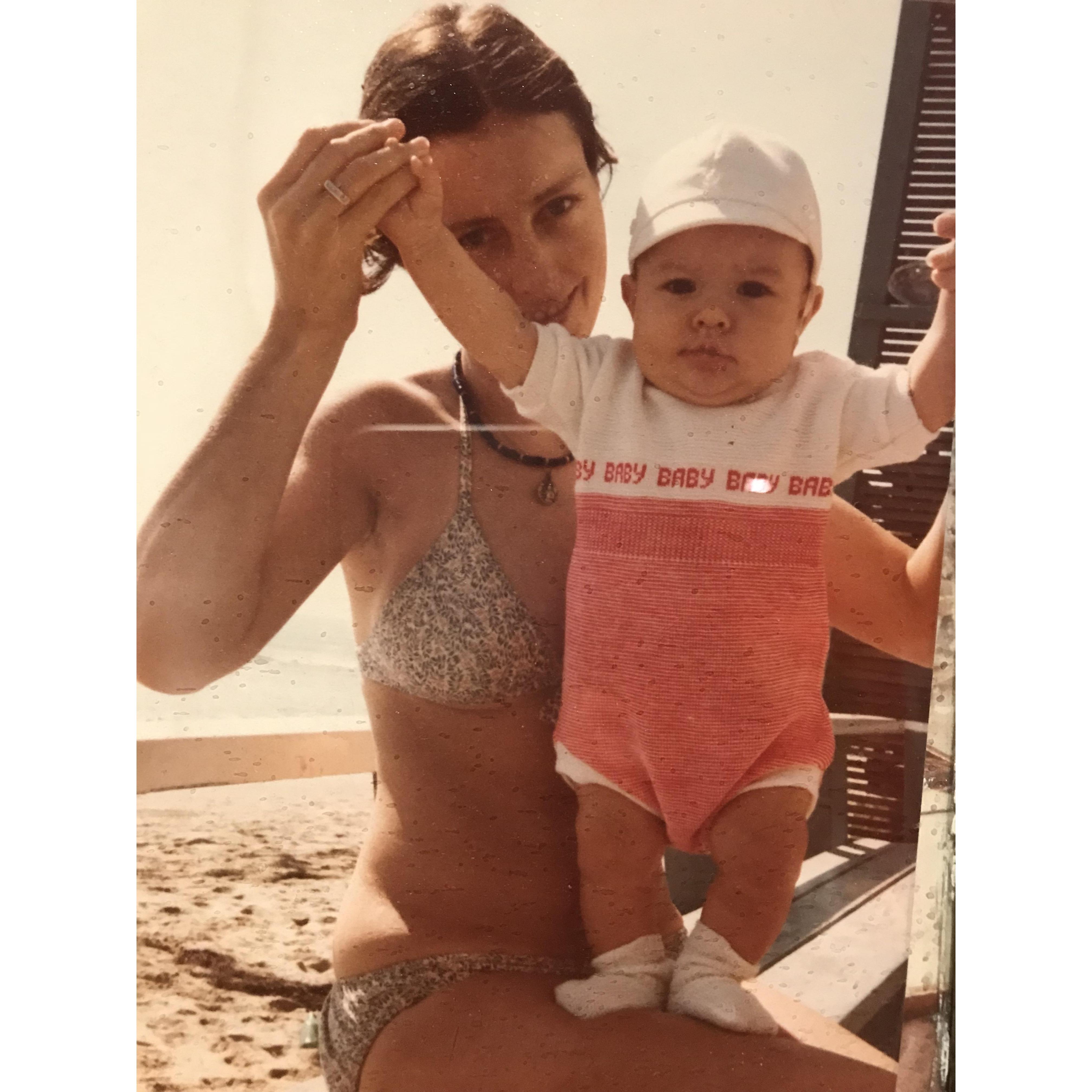 Robin, Tati's mom, with her big brother Marco. 1977.