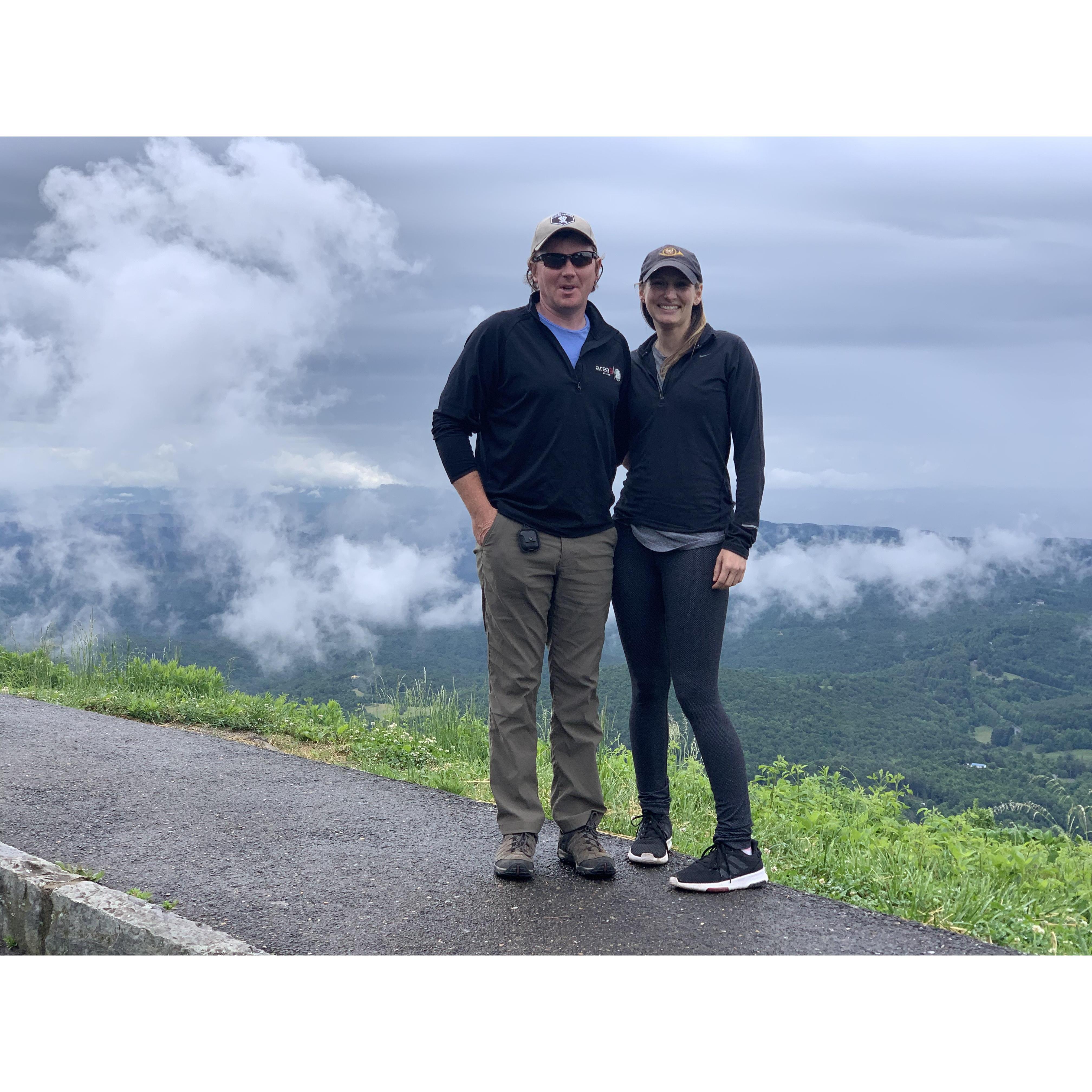 Our first trip together. We went to the mountains in North Carolina.