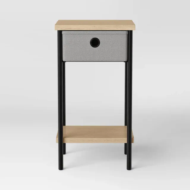 Fabric Bin Dorm Side Table Black Frame - Room Essentials™