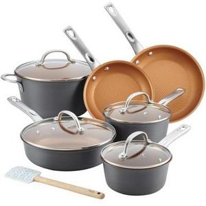 Ayesha Curry™ 11pc Home Collection Hard Anodized Aluminum Cookware Set