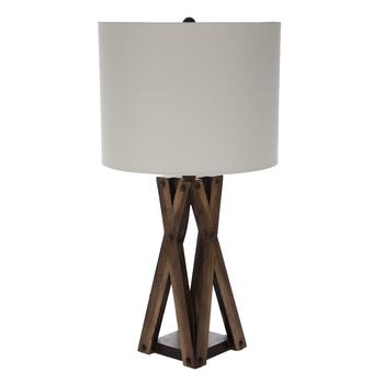 Brown Crossed Wood Lamp