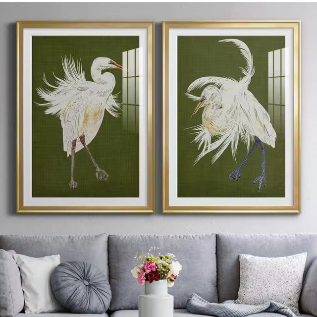 Wexford Home Heron Plumage III by Wexford Homes 2-Pieces Framed Abstract Paper Art Print 26.5 in. x 36.5 in. PF004-S5593-R
