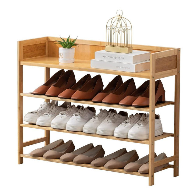 latifolia Bamboo Shoe Rack, 4-Tier Shoe Rack Organizer for Entryway(31.4''L)