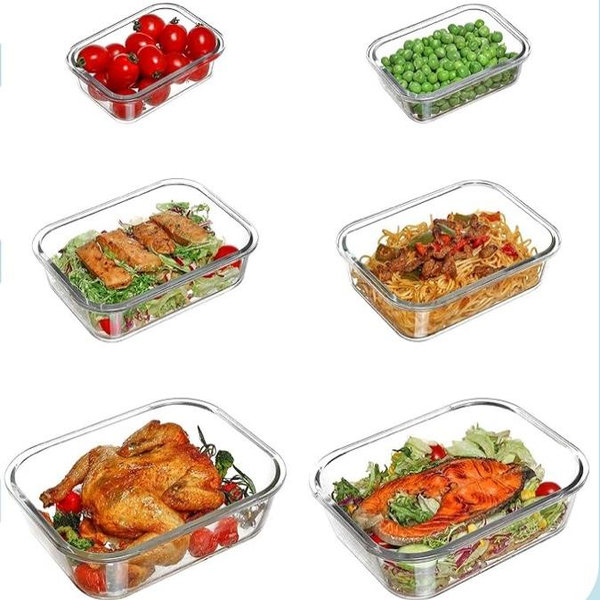 Vtopmart 2.26L/76oz Extra Large Glass Food Storage Containers with Lids, 6 pack Meal Prep Container Set, Airtight Lunch Bento Boxes with Snap Locking Lids for Microwave, Oven, Freezer, Dishwasher