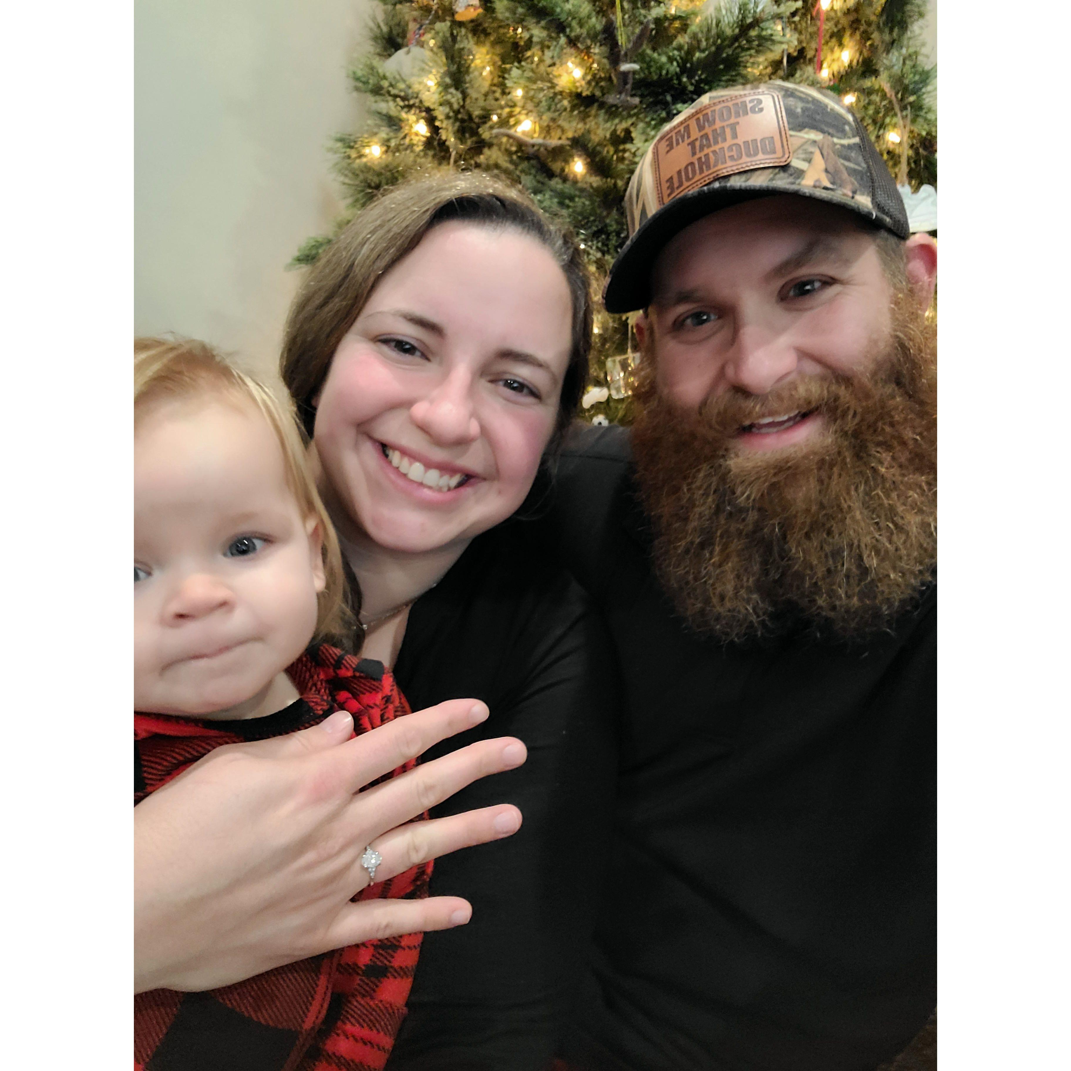 Christmas morning, engaged <3