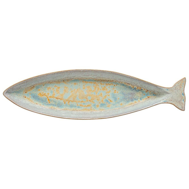 Casafina Ceramic Stoneware 17" Cavala (Mackarel) Platter - Dori Collection, Nacar | Microwave Safe Dinnerware | Food Safe Glazing | Restaurant Quality Serveware