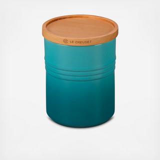 Large Canister with Wood Lid
