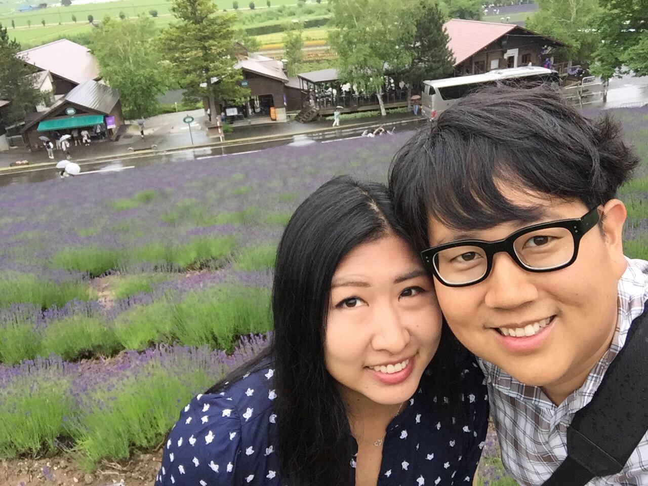 Also on our first international trip together, we visit a lavender farm in Hokkaidō.