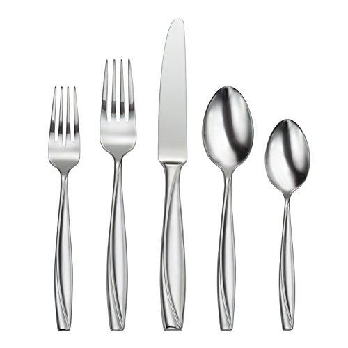 Oneida Camlynn Mirror 45 Piece Casual Flatware Set, 18/0 Stainless, Service for 8,Silver