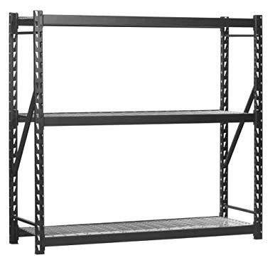 Muscle Rack ERZ772472WL3 Black Heavy Duty Steel Welded Storage Rack, 3 Shelves, 1,000 lb. Capacity per Shelf, 72" Height x 77" Width x 24" Depth