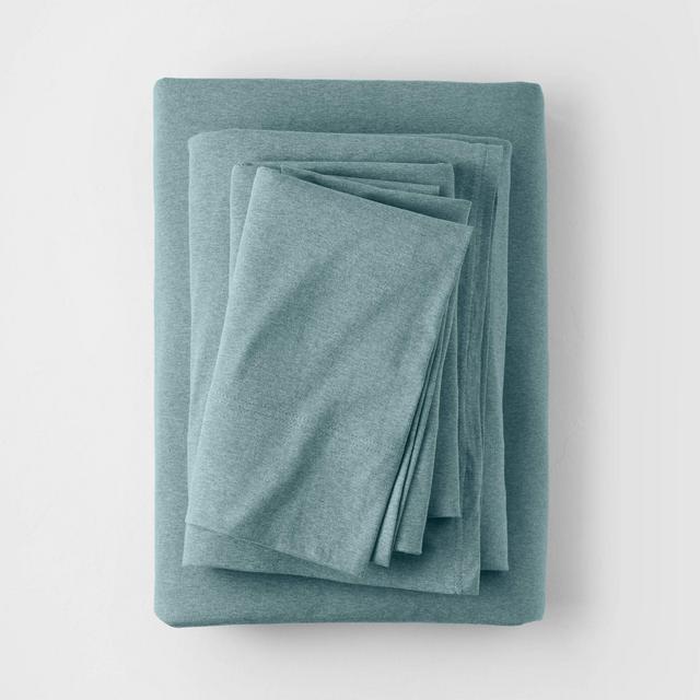 Queen Jersey Solid Sheet Set Light Teal - Casaluna™