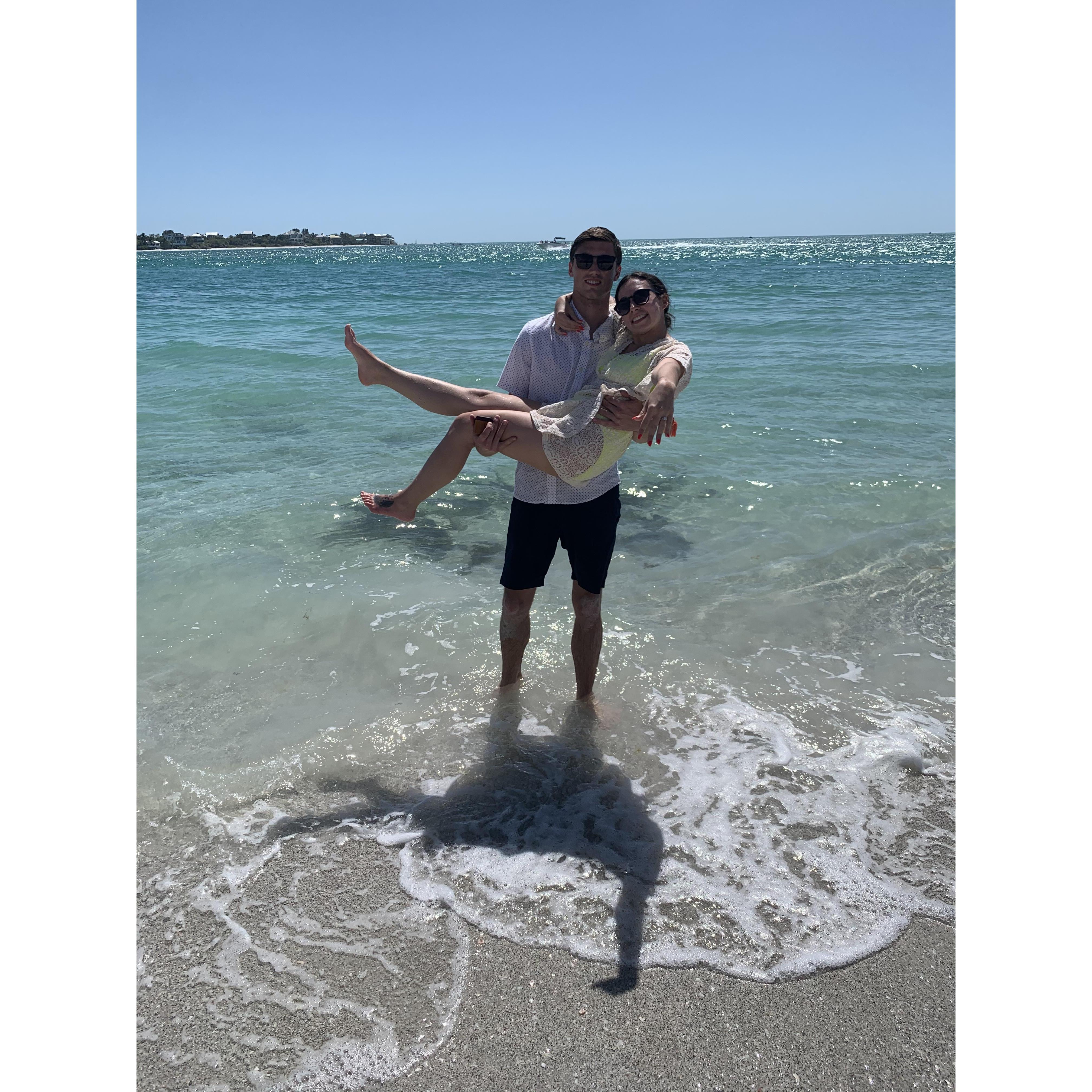 Right after Nick popped the question and Steph said yes!