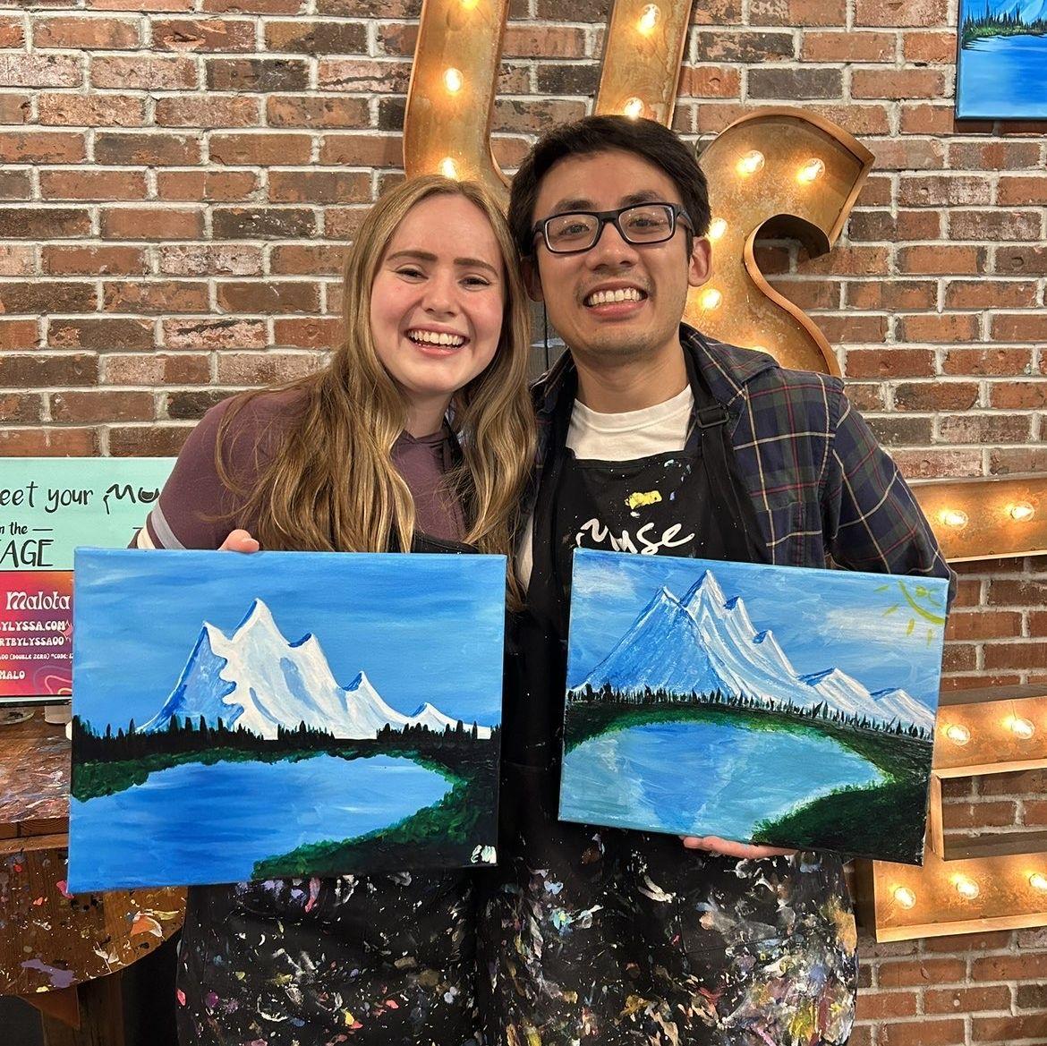 Being artistic at Muse Paintbar in CT - April 2024