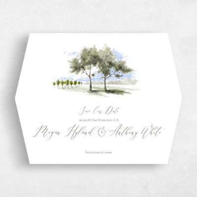 White Diamond Wedding Save the Date - Rieden Landscape